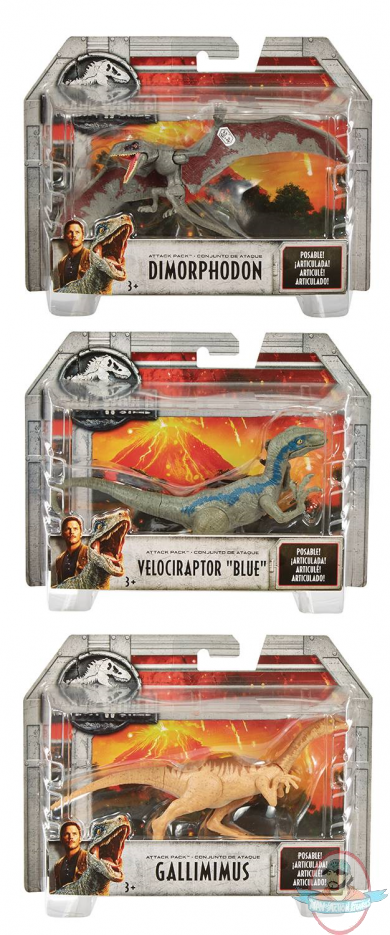 Jurassic World Attack Dino 3 Pack Action Figure by Mattel
