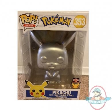 Pop! Games Pokemon Pikachu Silver 10 inch #353 Vinyl Figure Funko
