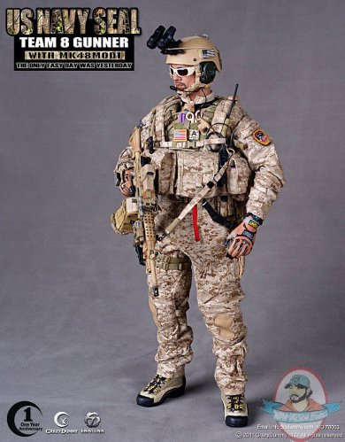 Crazy Dummy Us Navy Seal Team 8 Gunner With MK48MOD1 1/6th Scale