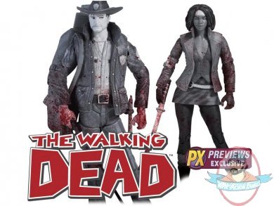 Walking Dead Series 1 B&W Rick Grimes & Michonne 2 Pack by McFarlane