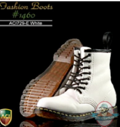 1/6 Scale ACI Toys Fashion Boots White For 12 inch Figures ACI-729E