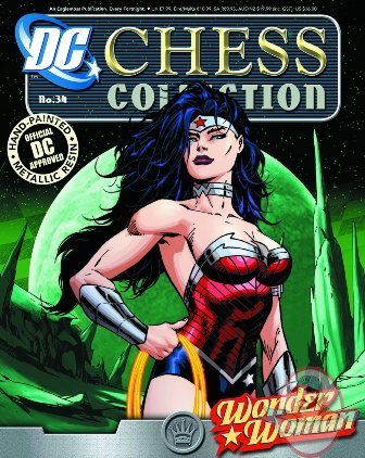 DC Chess Magazine #34 Wonder Woman White Queen Eaglemoss w/ Chessboard