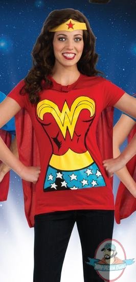 Wonder Woman Shirt, Removable Cape and Headpiece Large by Rubies 