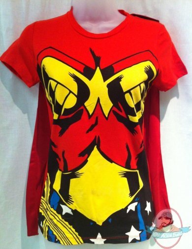 Wonder Woman Shirt with Removable Cape Size Small By DC Comics