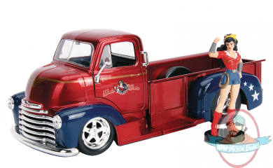 Dc Bombshells 52 Chevy Coe with Wonder Woman 1/24 Vehicle Jada Toys