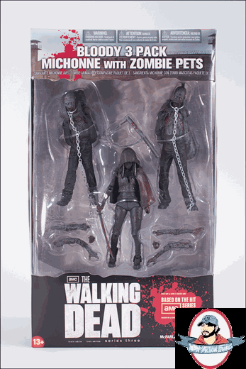 Walking Dead Tv Series 3 Bloody Black & White Miconne Zombie Pet 1 & 2