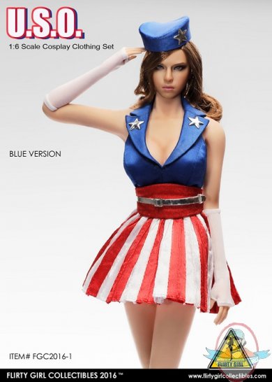 Flirty Girl's 1:6 Scale Female Clothing Set in Blue U.S.O. FGC-2016-1