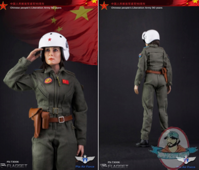 PLA Female Pilot 1/6 Scale Flight Helmet & Mask Flagset Action Figures 