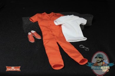 1 6 Scale Prison Clothes Uniform Jacket Orange Prisoner For 12 Action Figure - roblox prison uniform