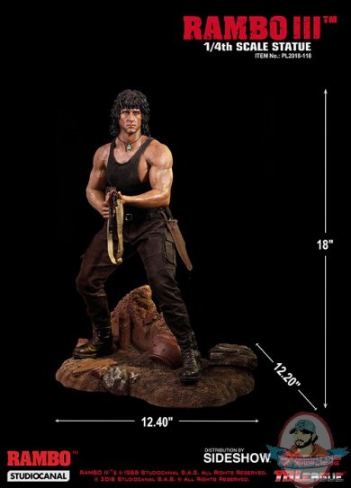 1/4 Scale Rambo III Premium Statue by Phicen | Man of Action Figures