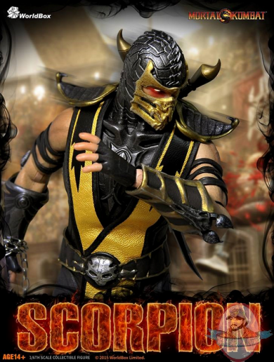 Mortal Kombat 9 Scorpion 1/6 12” Action figure World Box Skull