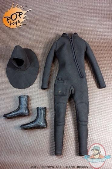 Navy Blue Vinyl Male Wetsuit Bodysuit 1/6 Scale For Action Figure Triad Hot Toys 